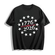American 250 USA 250th Anniversary Cotton T-Shirt in Black