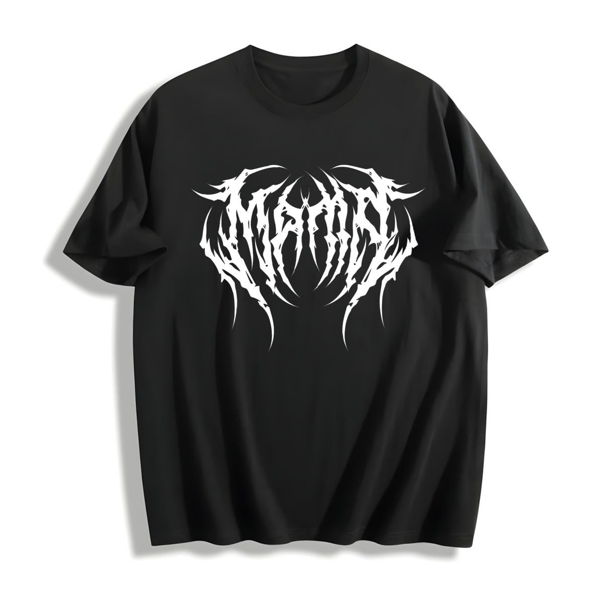 Mama Metal Font Cotton T-Shirt in Black