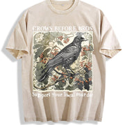 Stylish Premium WaxPrinted Retro Perfect for Wear5happy Vintage Washed T-Shirt in Beige