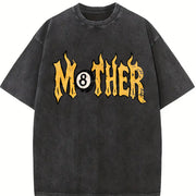 Fashionable No. 8 Ball Mom Vintage Washed T-Shirt in Black