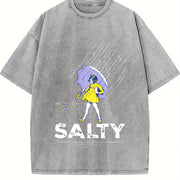 Premium Salty Sprinkle Vintage Washed T-Shirt in Gray