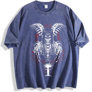''The End'' Eren Yeager Attack on Titan Anime Final vintage washed oversized T-shirt in Blue