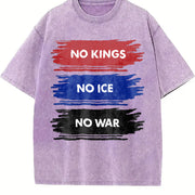 No Kings No Ice Vintage Washed T-Shirt in Purple