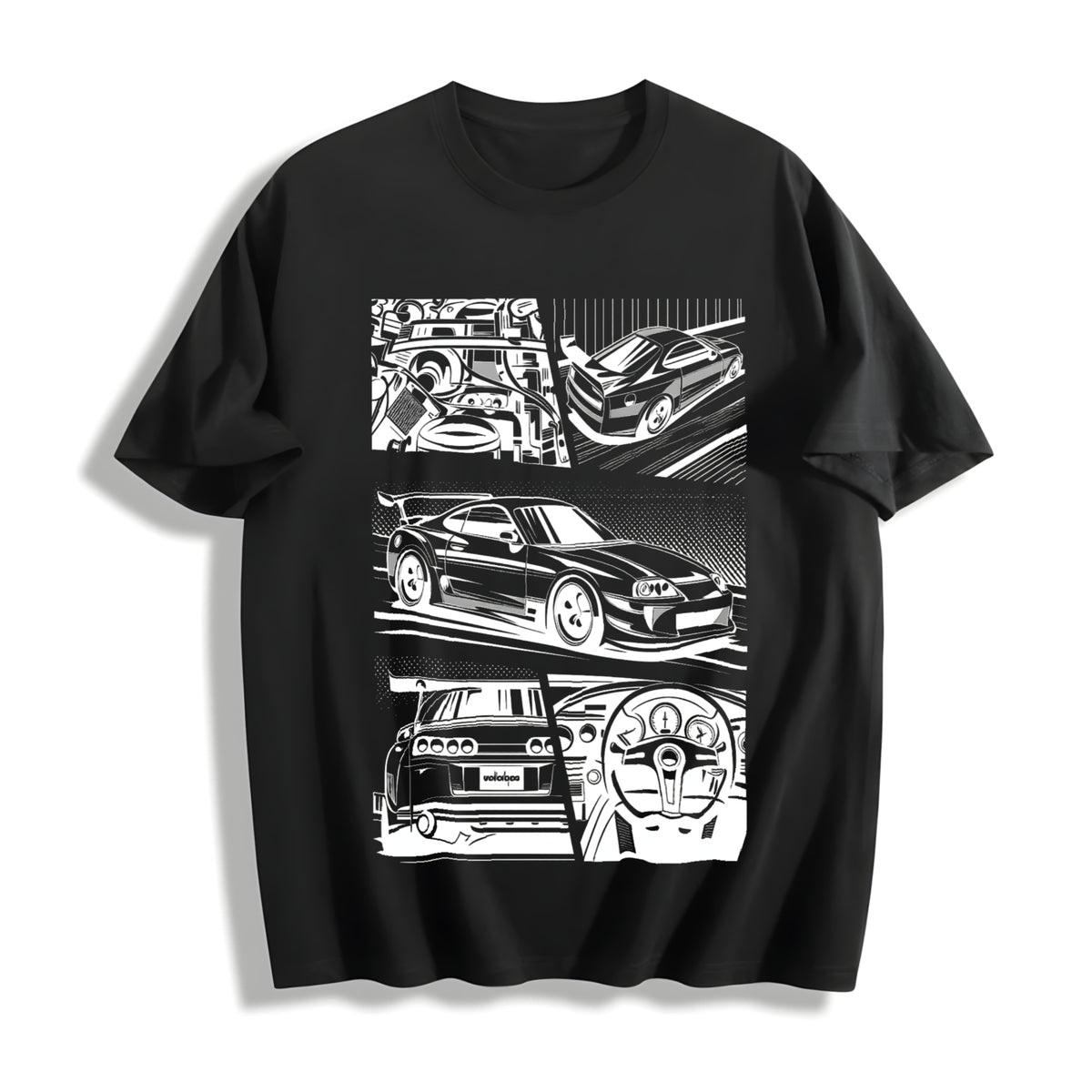 JDM 90s Supra Cotton T-Shirt in Black