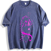 Mitsuri x Demon Slayer – Love Hashira Rage Mode in Heavy vintage washed oversized T-shirt in Blue