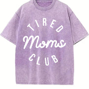 Tired Moms Club Mom Life Mother’s Day vintage washed oversized T-shirt in Purple
