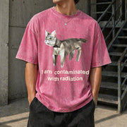 Contaminated with Radiation Vintage Washed T-Shirt in Red