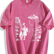 ® Cowboy Western 90s Vintage Washed T-Shirt in Red