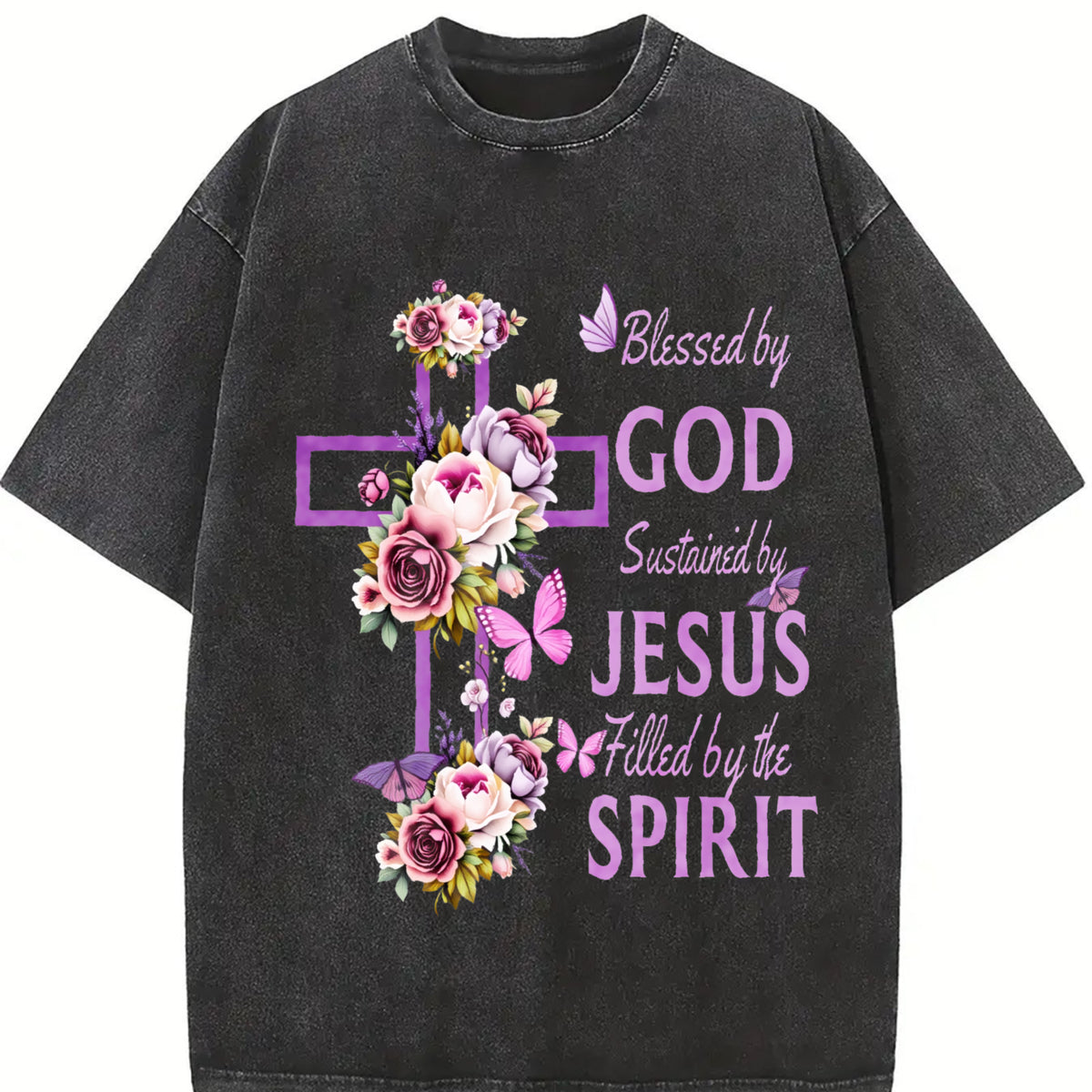 For the Coastal Granddaughter & Urban Explorer: Purple Vintage Washed T-Shirt in Black