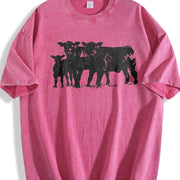 Cute Cow for Farmers Vintage Washed T-Shirt in Red
