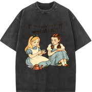 I've Seen Some Weird Stuff Tea Party Vintage Washed T-Shirt in Black