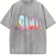 Not All Who Wander Are Lost Vintage Washed T-Shirt in Gray