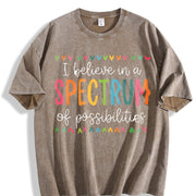 I Believe in a Spectrum of Possibilities Vintage Washed T-Shirt in Brown