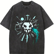 BLEACH Nelliel Tu Odelschwanck Manga Harajuku vintage washed oversized T-shirt in Black