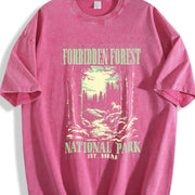 Forbidden Forest Bookish Vintage Washed T-Shirt in Red