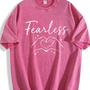 Fearless Hands Sign Vintage Washed T-Shirt in Red