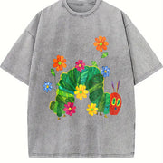 Eat the Rich the Very Hungry Caterpillar Vintage Washed T-Shirt in Gray