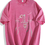 Retro Baldwin IV The Leper King The Crusader King and His vintage washed oversized T-shirt in Red