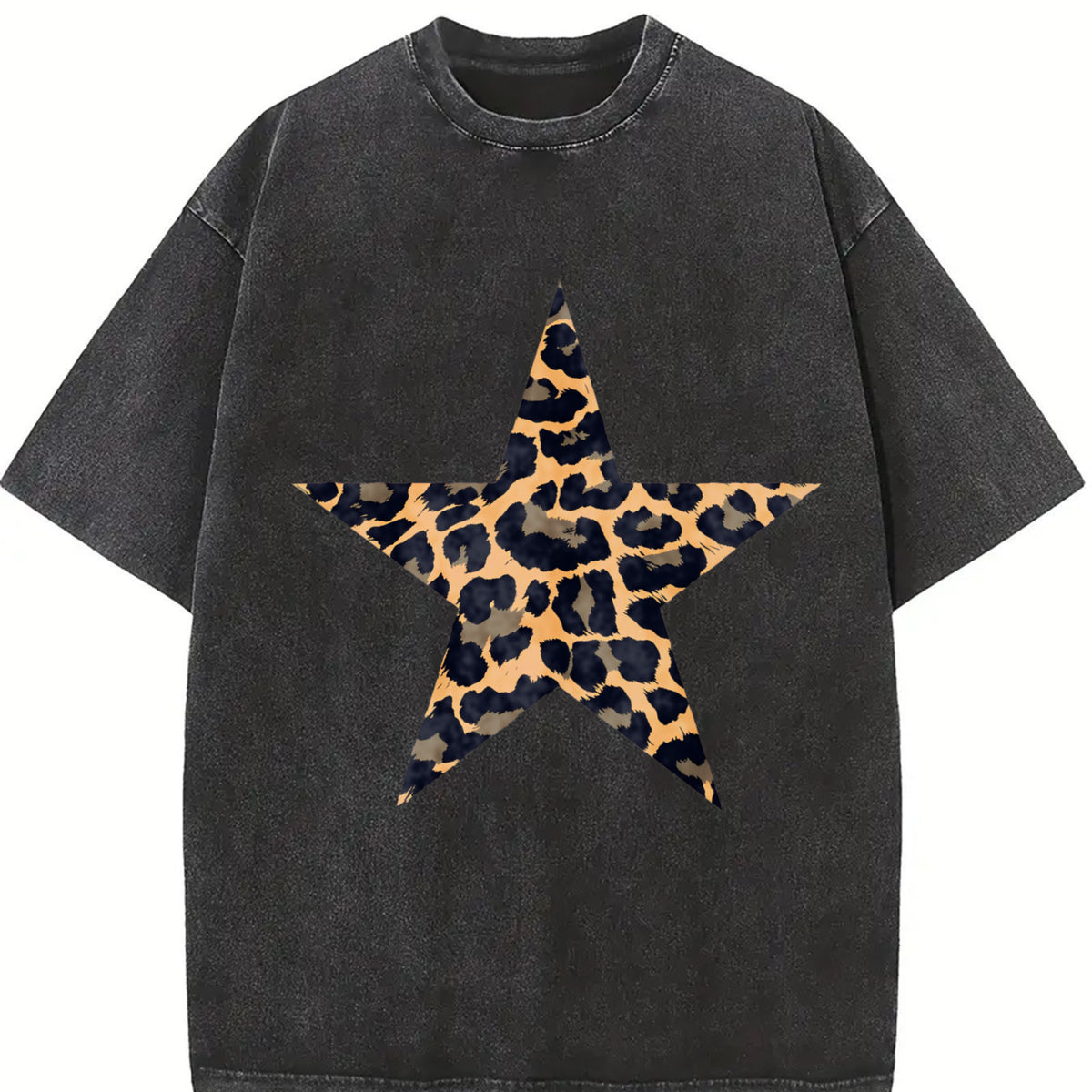 Five-Pointed Star vintage washed oversized T-shirt in Black