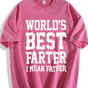 World Best Farter I Mean Father for Dad Vintage Washed T-Shirt in Red