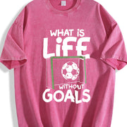 What Is Life Without Goals Vintage Washed T-Shirt in Red