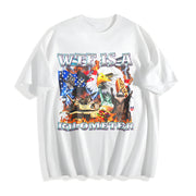 WTF Is a Kilometer Patriotic USA Eagle American Meme 4th Cotton T-Shirt in White