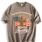 Holy Blessing Batik Retro Brands Vintage Washed T-Shirt in Brown