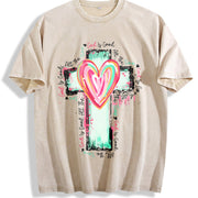 God Is Good All the Time Vintage Washed T-Shirt in Beige
