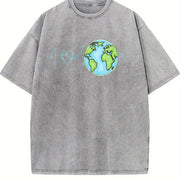 World Heartbeat Vintage Washed T-Shirt in Gray