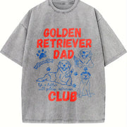 Golden Retriever Dad Club Vintage Washed T-Shirt in Gray