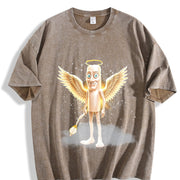 Tung God Sahur Brainrot Meme Vintage Washed T-Shirt in Brown