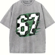 67 Soccer Vintage Washed T-Shirt in Gray