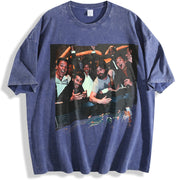 The Hangover Playing Poker The Hangover Movie vintage washed oversized T-shirt in Blue