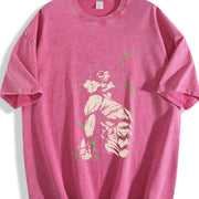 Eren Yeager - Attack on Titan Anime Soft Anime vintage washed oversized T-shirt in Red
