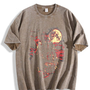 Medieval Dark Fantasy Castle Vintage Washed T-Shirt in Brown
