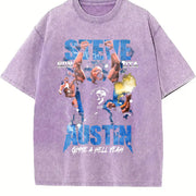 Retro Limited WWE Stone Cold Austin WrestleMania 41 vintage washed oversized T-shirt in Purple