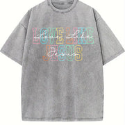 Love Like Jesus Christian Vintage Washed T-Shirt in Gray