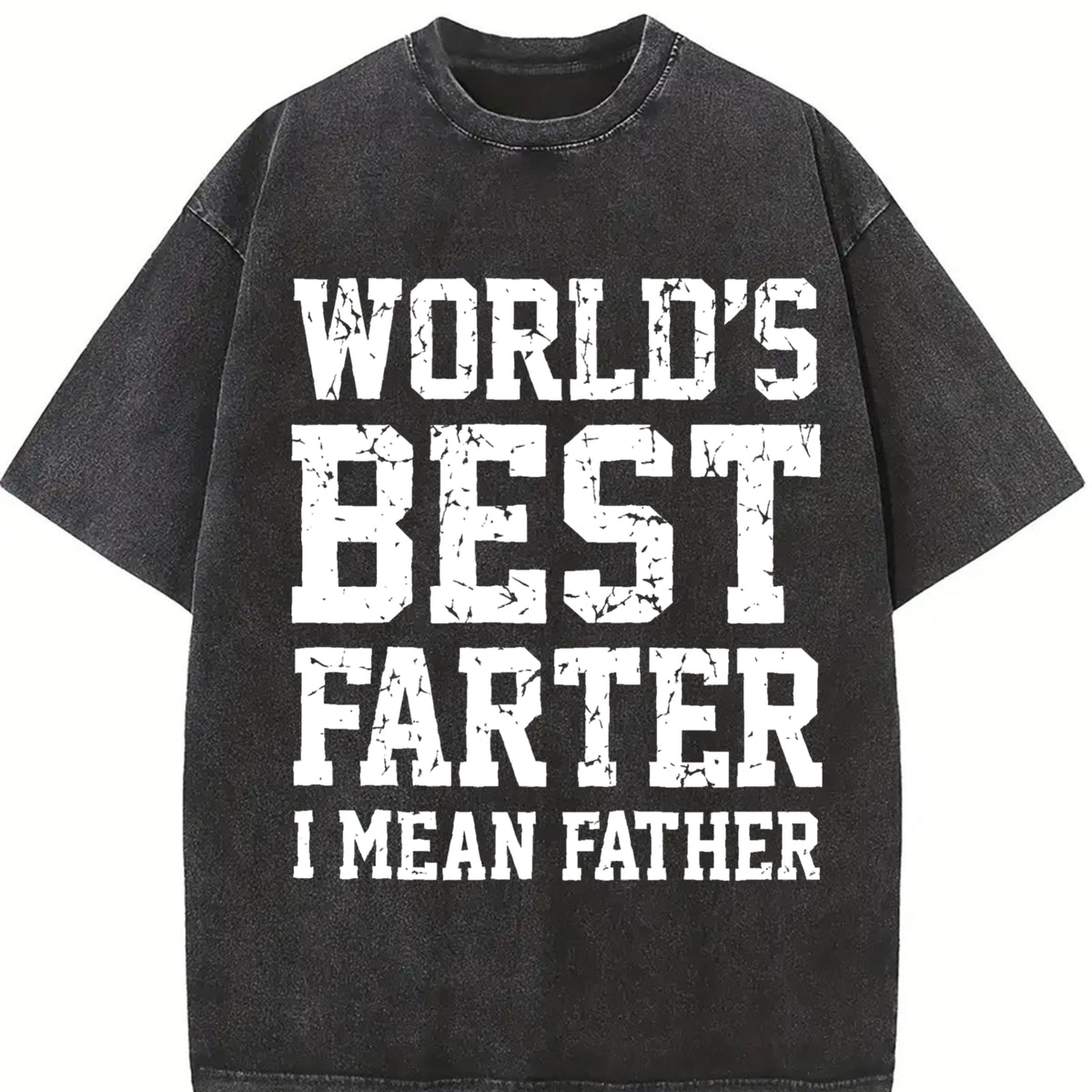 World's Best Farter I Mean Father vintage washed oversized T-shirt in Black