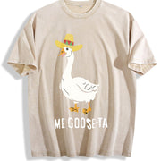 ME Goose-ta Perfect for Street Vintage Washed T-Shirt in Beige