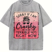 Relaxing and Sorry If IM a Bit Impatient IM Going Through Vintage Washed T-Shirt in Gray