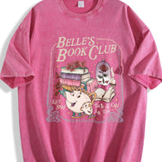 Belle's Book Club Tale as Old as Time Belle’s Book Cafe Vintage Washed T-Shirt in Red