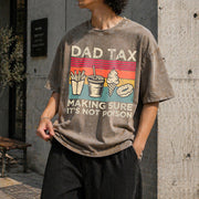 Dad Tax Fathers Day Vintage Washed T-Shirt in Brown