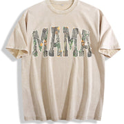 Hunting Mama Camo Western Mom Camo vintage washed oversized T-shirt in Beige