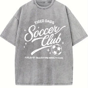 Tired Dads Soccer Club Vintage Washed T-Shirt in Gray