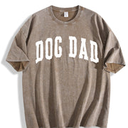 Dog Dad for Fathers Day Dog Lover Vintage Washed T-Shirt in Brown
