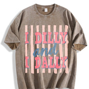 Teacher Mode Off Coquette Bow Retro Break Pastel Vintage Washed T-Shirt in Brown