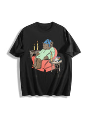 It's Past My Bedtime Sleepy Bear Cotton T-Shirt in Black