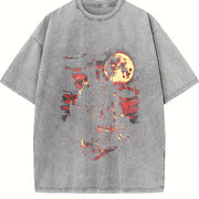 Medieval Dark Fantasy Castle Vintage Washed T-Shirt in Gray
