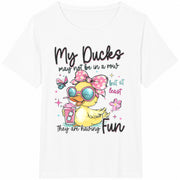My Ducks May Not Be in a Row Cotton T-Shirt in White