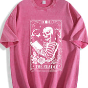 The Reader Tarot Card Vintage Washed T-Shirt in Red